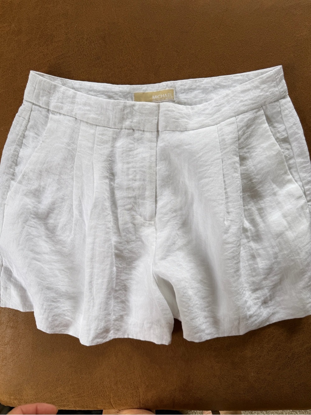 Michael Kors White High-Waist Pleated Women’s Shorts